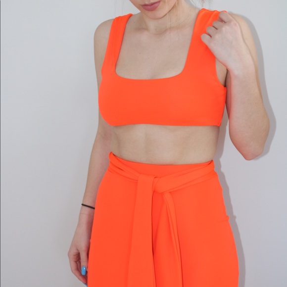 Neon Orange Matching Skirt Set - Picture 2 of 2